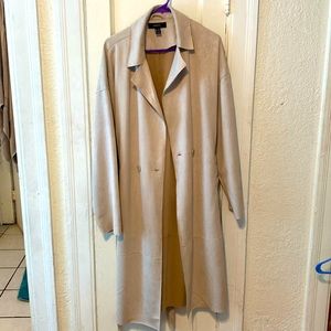 Forever 21 Nude Suede Trenchcoat
